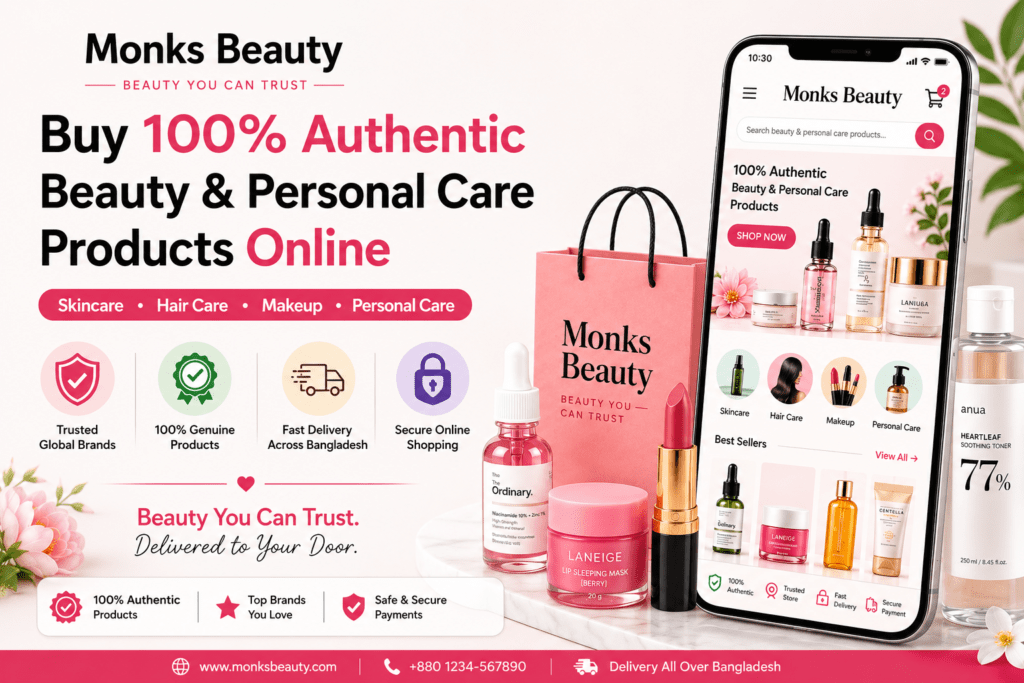 Premium skincare collection by Monks Beauty for everyday skincare
